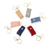 PLAFOPE Lot de 6 Étuis Porte-Clés en Cuir PU T Couverture pour Bouteille de Gel Lavant Mains Housse Portable Légère et Solide Accessoire Voyage Pratique pour Couleur Couleur Aléatoire