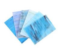 PLAFOPE Lot de 6 Feuilles de Verre Cathédrale Coloré Bleu 15x10 Cm pour Vitrail D'église, Mosaïque DIY et Décoration Artisanale Intérieure