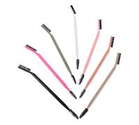 PLAFOPE Lot de 7 Pinceaux Maquillage Double Embout Noir Blanc Taille Standard Brosse à Cils et Sourcils Peigne Séparateur Mascara pour Maquillage Yeux Femmes Portable