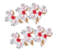 PLAFOPE Lot de 8 Broches Peluche à Dos Ouvert, Pendentifs Cheval en Peluche Blanche et Rouge, Accessoires DIY pour Vêtements, Paquet et Décorations, Fournitures pour Création Bijoux