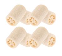 PLAFOPE Lot de 8 Éponges Exfoliantes en Luffa Naturel 10 CM Éponge Loofah pour Bain et Vaisselle Tampons à Récurer Écologiques Cuisine et Soins Exfoliants du Corps
