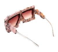 PLAFOPE Lunettes de Soleil à Fourrure Léopard pour Fête Accessoires Mode Années 90 Lunettes de Soleil Originales Peluche pour Femmes et Ados Amusantes pour Carnaval