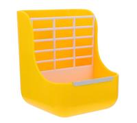 PLAFOPE Mangeoire pour Lapin Support à Foin, Gamelle Compacte en Plastique Jaune, Stable et Adaptée aux Cages Petits Animaux, Accessoires pour Alimentation Lapins et Cochons D’Inde