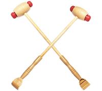 PLAFOPE Marteau de Massage en Bois 2 Pièces pour Dos et Cervicales, Masseur Portatif sans Bavure, Doux Peau, pour Échauffements et Bureau