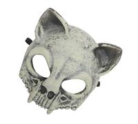 PLAFOPE Masque de Crâne D'animal 3d Chat Oreilles en Polyuréthane Léger et Respirant, Masque Halloween Cosplay Unisexe, Accessoire de Fête Carnaval et Bal Masqué