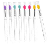 PLAFOPE Mini Pinceaux À Lèvres Avec Couvercles 8 Pièces Outils De Maquillage En Silicone Pour Rouge À Lèvres Masque À Lèvres Fards À Paupières Pour Voyage