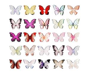 PLAFOPE Miniatures en Résine et Acrylique - Lot de 50 Figurines Micro Colorées en Forme d’Insectes Volants - Breloques pour Loisirs Créatifs Décorations pour Ongles et Gâteaux Objets