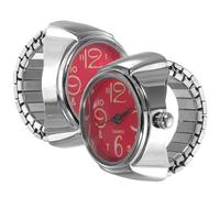 PLAFOPE Montres à Bague pour Couples en Métal Rouge, 2pcs, Affichage Mini Heure, Chiffres Larges, Style Créatif et Élégant, Présent pour Hommes et Femmes