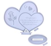 PLAFOPE Moule en Silicone Flexible de Cœur Blanc pour Coulée Résine Époxy - Moule Réutilisable Soi-même pour Décoration DIY Saint-Valentin et Artisanat Créatif