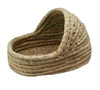 PLAFOPE Nid Tissé en Paille pour Lapins, Abri Privé Portable Vert | Maison Tressée pour Petits Animaux, Usage Jeu, Structure en Paille, Format Grand, à Transporter Partout