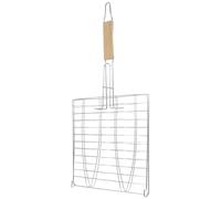PLAFOPE Panier à Griller en Fer Galvanisé avec Double Couche et Fermeture Latérale pour Barbecue Extérieur, Pliable, pour Légumes et Crevettes, Couleur Argenté