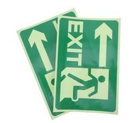 PLAFOPE Panneaux de Sortie Phosphorescents Autocollants, Lot de 2, Signalisation de Sécurité Lumineuse Auto-adhésive, Résistants aux Intempéries, pour Évacuation Bureaux et Espaces