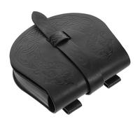 PLAFOPE Paquet Banane Médiéval Viking Noir en Similicuir, Pochette Ceinture Renaissance à Motifs Nordiques, Sacoche de Selle Portable pour Cosplay et Costume Homme, Accessoire Viking