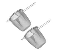 PLAFOPE Passoire à Thé Strainer en Acier Inoxydable Argenté Lot de 2pcs Grosse Capacité Infuseur à Thé Réutilisable et Compatibles Feuilles et Épices