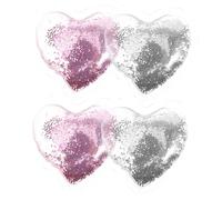 PLAFOPE Patchs Oculaires en Gel de Cœur 4pcs pour Contour des Yeux, Coussinets Rafraîchissants en Gel Pvc Réduisant les Taches Sombres et Fatigue Oculaire pour Soin Beauté