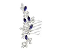 PLAFOPE Peigne Cheveux Décoratif Bleu Royal avec Strass Alliage Accessoire Mariage Élégant pour Mariée et Demoiselles Honneur Fixation Sécurisée et Polyvalente