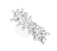 PLAFOPE Peigne de Mariage Latéral Cristal pour Mariée et Demoiselle Honneur Accessoire de Cheveux Strass Léger et Confortable Fixation Sécurisée pour Coiffures Variées Argenté