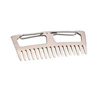 PLAFOPE Peigne de Voyage Anti-statique en Alliage de Titane Argenté Porte-clés, Peigne Portable à Dents Larges pour Cheveux Longs et Épais, Outil Multifonction Extérieur Pratique, 1 Pièce
