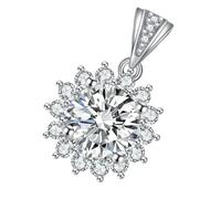 PLAFOPE Pendentif Tournesol en Zircon Artificiel Argenté, Ornement Délicat pour Bijoux Diy, Accessoire Bijouterie Élégant pour Création de Colliers, Présent pour Occasions Spéciales