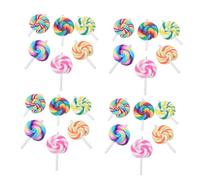 PLAFOPE Pendentifs Sucettes Arc-en-ciel en Pâte Polymère 24 Pièces pour Garçon et Filles, Charme Bonbons Colorés, Accessoires Loisirs Créatifs, Fabrication Bijoux et Décorations