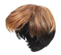 PLAFOPE Perruque Bob Courte Synthétique pour Femmes Coupe Pixie Naturelle avec Frange Légère et Respirante pour Usage Quotidien et Occasions Spéciales Style Moderne et Confortable