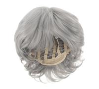 PLAFOPE Perruque Grise Argentée Pour Femmes Âgées Perruque Ondulée Courte Coiffure Bouclée