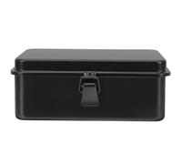 PLAFOPE Petite Caisse à Outils en Fer Noire, Boîte Métallique de Rangement Outils Résistante la Rouille Ouverture Facile, pour Voiture et Atelier