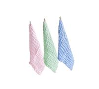 PLAFOPE Petites Serviettes Motifs Simples en Coton pour Bébé Lot de 3 Serviettes Absorbantes pour Visage et Salive Adaptées pour Filles et Tout Usage