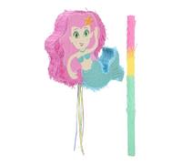 PLAFOPE Piñata Sirène pour Garçon et Filles avec Bâton de 50 Cm Décoration D'anniversaire Thème Sirène Mini Piñata en Papier Résistante Jeu Festif pour Fête Fille Paquet de Fête et