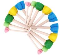 PLAFOPE Pinceaux Éponge pour Garçon et Filles, Kit 15 Pièces Têtes Champignon Colorées, Matériel de Peinture Lavable et Polyvalent, pour Activités Créatives, Écoles et Loisirs Artistiques