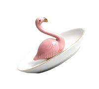 PLAFOPE Plateau à Bijoux en Céramique Rose Design Moderne et Élégant, Support de Rangement Multiple pour Bijoux, pour Fête ou Usage Quotidien