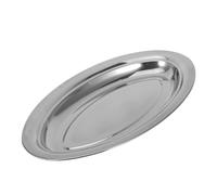 PLAFOPE Plateau Ovale en Acier Inoxydable Épais 40 CM Plat de Cuisson Vapeur pour Poisson Plateau de Service Multifonction pour Pâtisserie et Collation Résistant à la Chaleur Usage