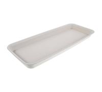 PLAFOPE Plateau Rectangulaire Blanc pour Décoration Intérieure en Résine Contrôle de l'eau, Réduit Le Risque de Pourriture des pour Plantes et Pots de Fleurs