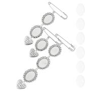 PLAFOPE Plateaux de Broches DIY en Verre et Acier Inoxydable, Ensemble 3 Styles pour Créations Bijoux Personnalisées, Accessoires Broche Photo Soi-même, Kit Fabrication Broches pour