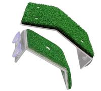 PLAFOPE Plateforme Tortue Aquatique 2 Pièces en PP Vert, Tapis Herbe Synthétique, Espace Bain de Soleil pour Tortues, pour Aquarium et Terrarium Reptiles