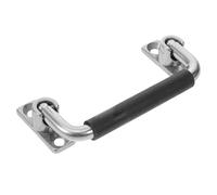 PLAFOPE Poignée Pliante en Acier Inoxydable, Tire-fort 1200n pour Box | Finition Argenté, Poignée Pliante de Meuble Caoutchouc, Entraxe Latéral 28mm et Avant 100mm