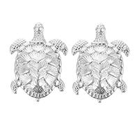 PLAFOPE Poignées de Porte Argentées Forme Tortue Cartoon en Alliage de Zinc 2pcs Décoratif pour Armoire et Bibliothèque Usage Familial
