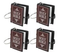 PLAFOPE Porte-Clés Miniatures Bibliques Argentés Lot de 4 Textes Bibliques pour Présents Communion et Loisirs Créatifs