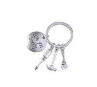 PLAFOPE Porte-clés Papa en Alliage Argenté Design Outils de Réparation Amusants, sans Nickel, Présent Fête des Pères ou Thanksgiving