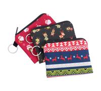 PLAFOPE Porte-Monnaie en Polyester et Métal Fermeture Éclair Lisse de 3 Pièces de Motif Père Adorable Rectangulaire Paquet à Monnaie Portable pour Petits Objets