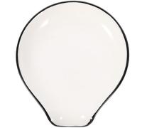 PLAFOPE Repose-cuillère Design Simple et Rustique Cuisine en Céramique Beige Évite le Roulement, pour Plan de Travail et Usage Quotidien