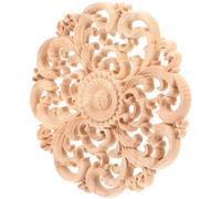 PLAFOPE Round Wood Applique 15cm Natural Material, Suitable For Furniture Decoration And Cupboards With Single-sided Carving