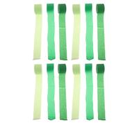 PLAFOPE Serpentins en Papier Crépon Vert 12 Rouleaux Guirlande Papier Crépon pour Fête d'anniversaire, Décoration Mariage et Bricolage, Banderole Suspendue Multifonctionnelle