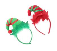 PLAFOPE Serrage-tête De Noël 2 Pièces Petites Cornes Rouges Et Vertes, Accessoires Légers Pour Filles, Fête De Noël, Carnaval Et Réveillon