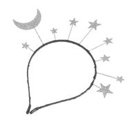PLAFOPE Serrage-tête Étoile et Lune Paillettes, Bandeau Chic pour Cheveux de Femme, Accessoire Décoratif Léger en Alliage, pour Fêtes, Soirées Déguisées et Photo - 1 Pièce