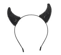 PLAFOPE Serre-tête Cornes de Diable Strass Noir Bandeau Démon Confort pour Fête Halloween et Costume Cosplay