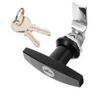 PLAFOPE Serrure D'armoire T-type en Alliage de Zinc, Poignée T Ergonomique, Verrou de Porte Camping-car Noir, Serrure de Tiroir Sécurisée pour Boîte à Outils et Rangement, Accessoire