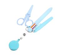 PLAFOPE Set de Stylo Infirmier Rétractable avec Porte Badge Clip Surligneur Marqueur Permanent et Ciseaux Pliables Accessoires pour Médecins et Infirmières Milieu Hospitalier