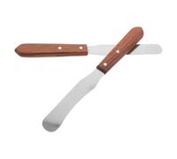 PLAFOPE Spatule Épilation Inox pour Dépilation Corporelle Manche Bois Modèle Droit et Courbé Outil Polyvalent pour Cheveux et Peaux Variées à Domicile et Institut