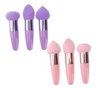 PLAFOPE Stylo de Maquillage Multifonction 3 Pièces Petit Format Violet Éponge Double Usage pour Visage Outils Beauté Usage Quotidien
